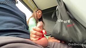 Teens fucked on a bus, public transport sex